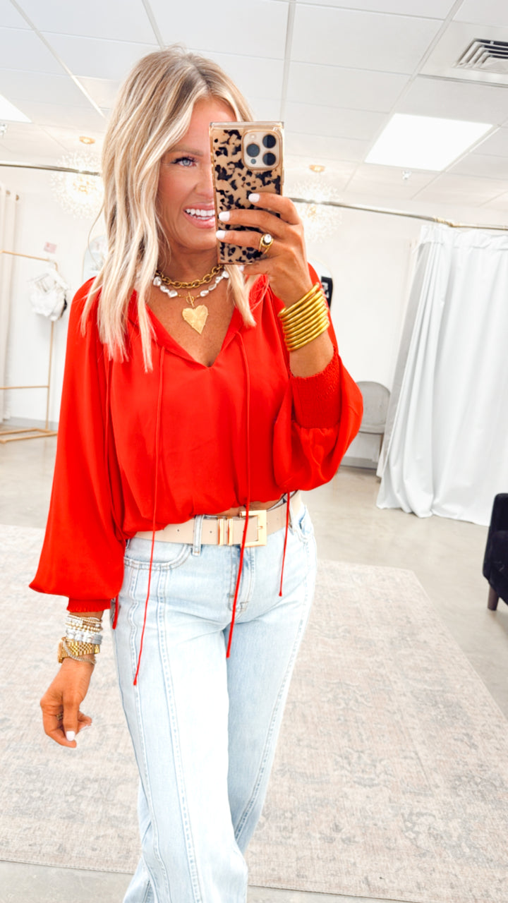 Giselle Smocked Cuff Blouse