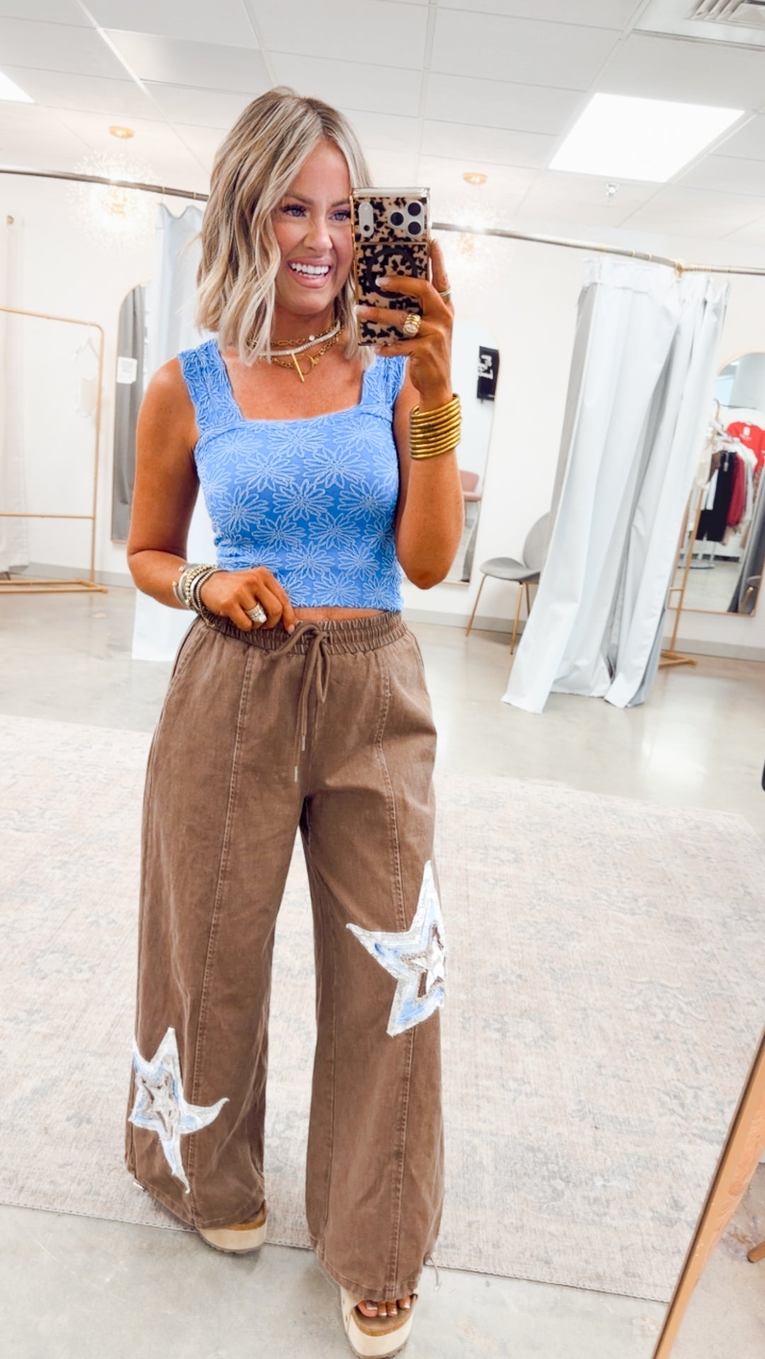 Gardenia Tank Top-Denim