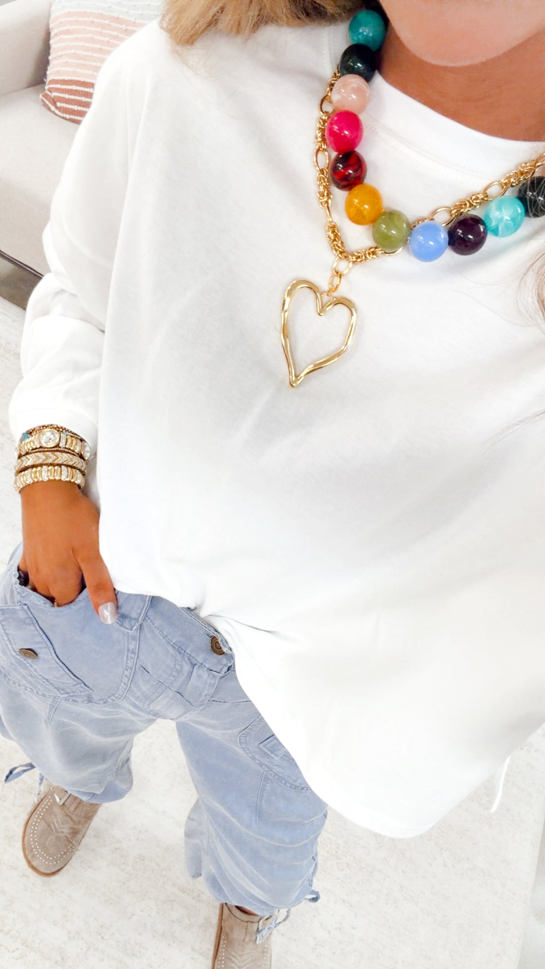 The She’s a Staple Long Sleeve Tee-White