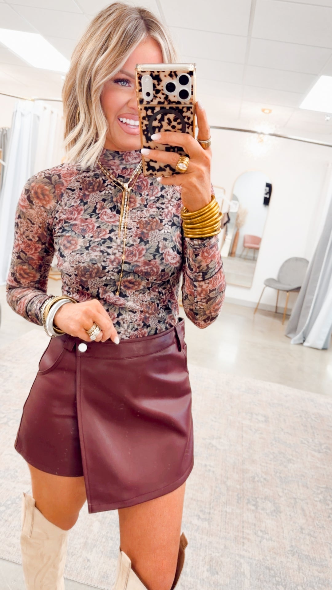 The Roxley Faux Leather Skort