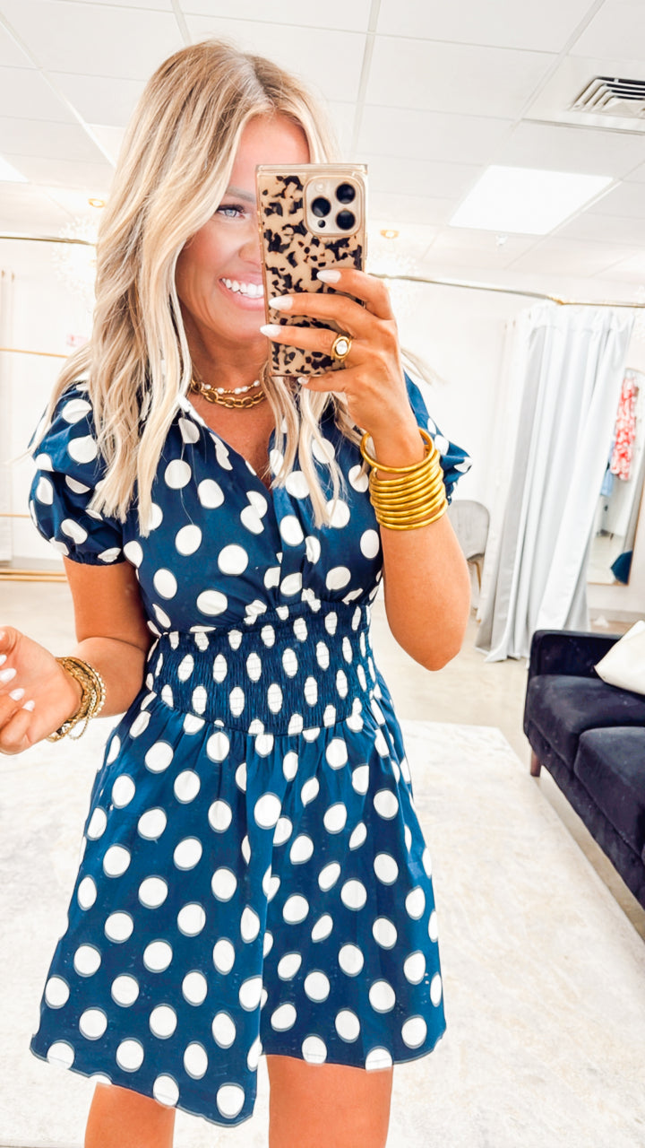 Polka Charm Mini Dress