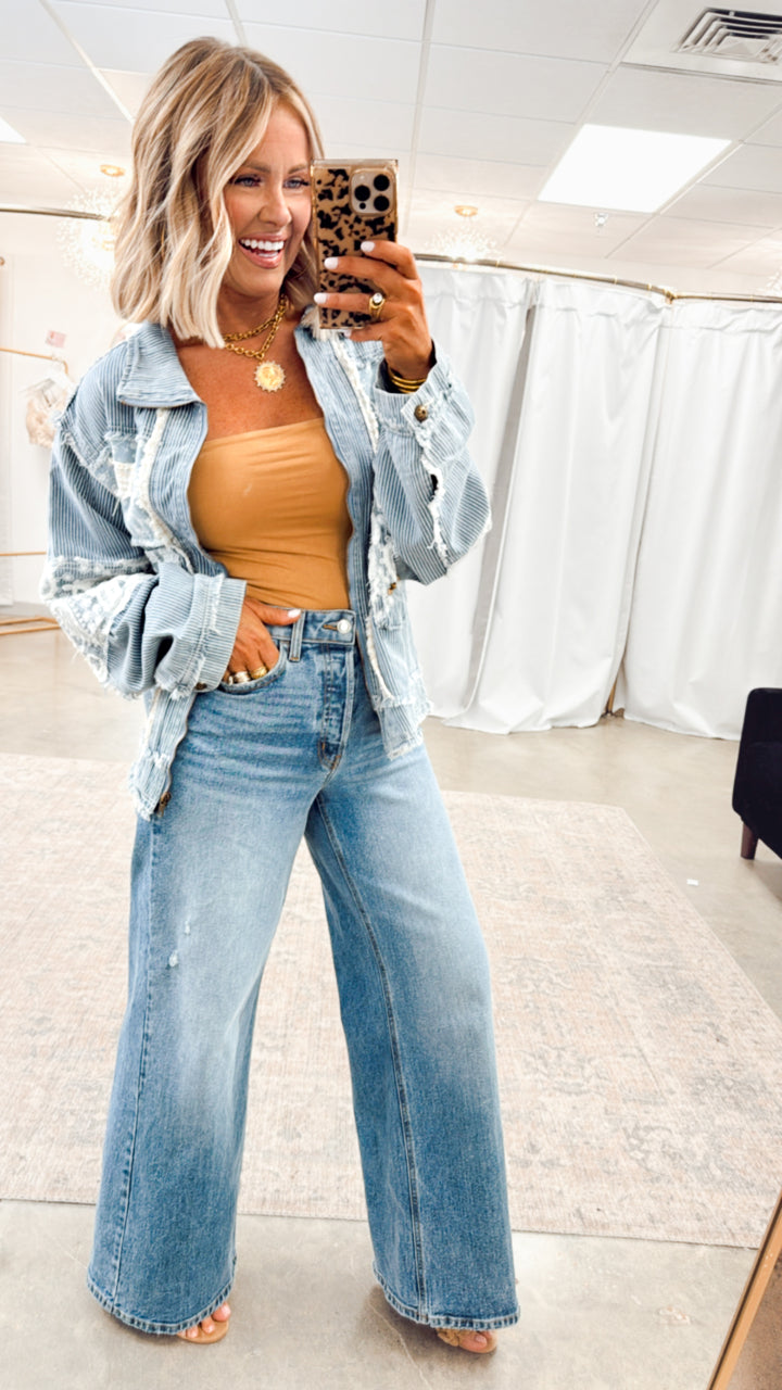 Striped Denim Twill Jacket