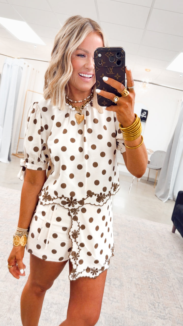 The Polka Charm Skort Set