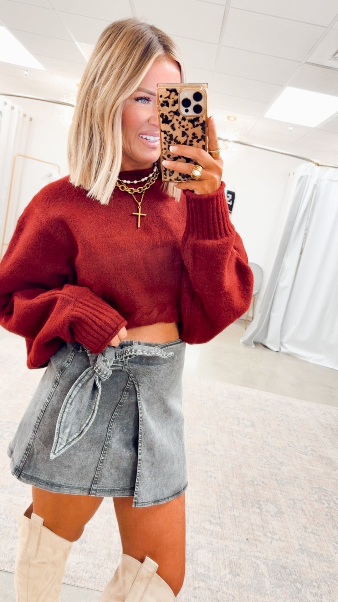 Tied & True Mini Skirt-Washed Charcoal