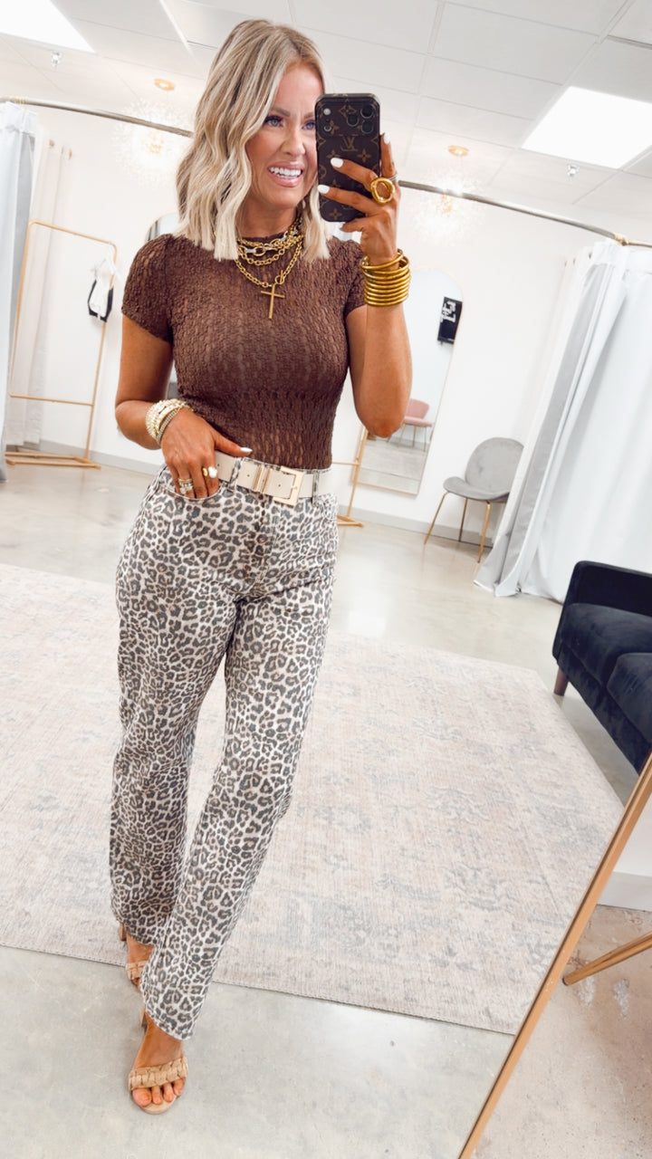 The Lace Drift Top-Chocolate