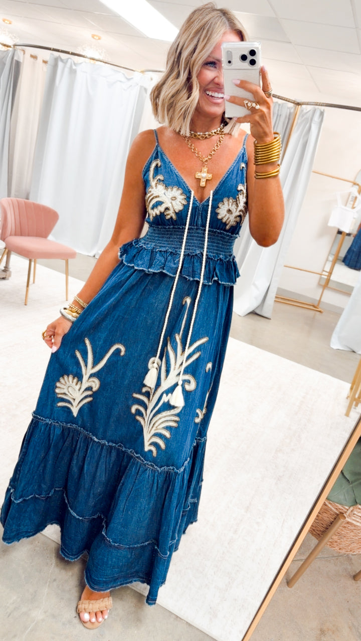 The Denim Reverie Dress-Dark