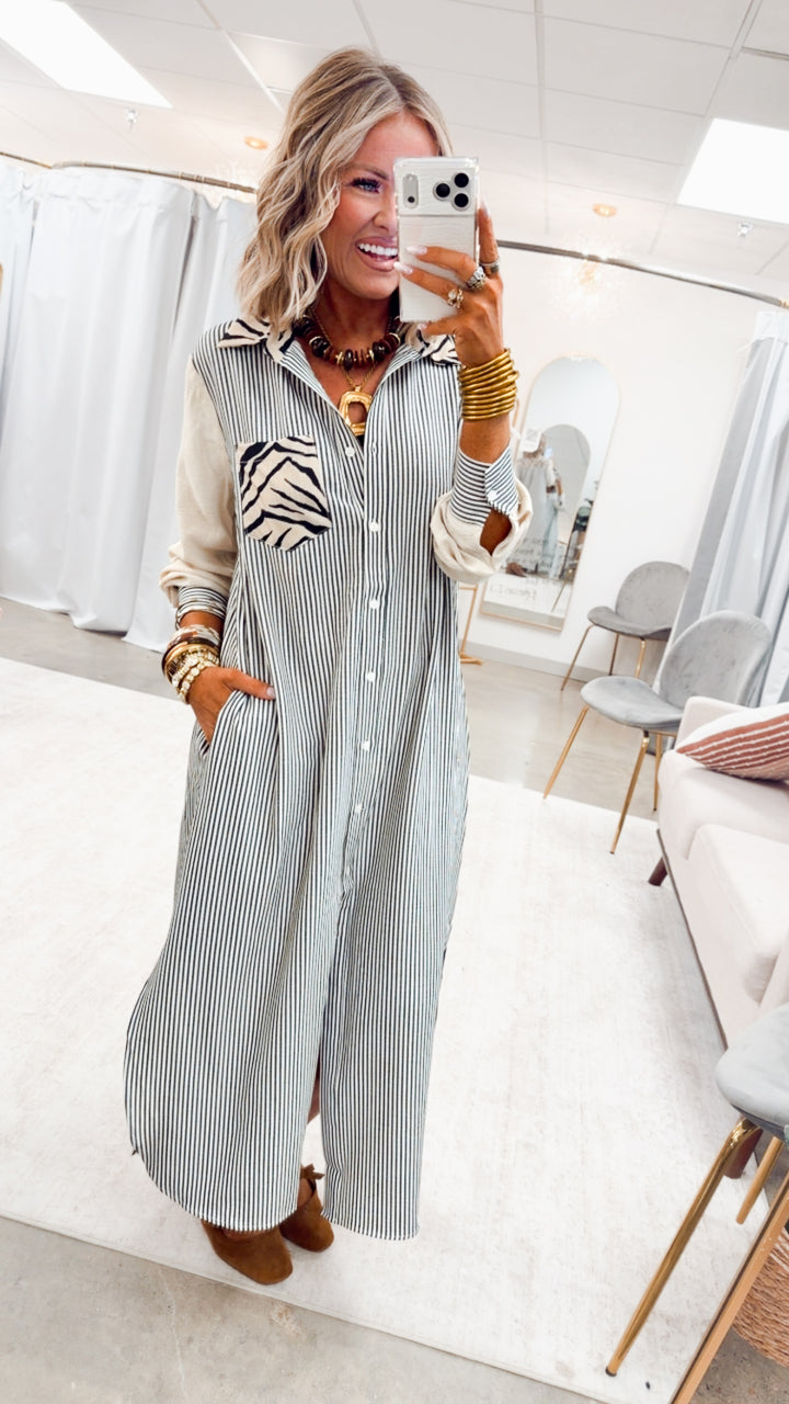 The Wild at First Stripe Dress