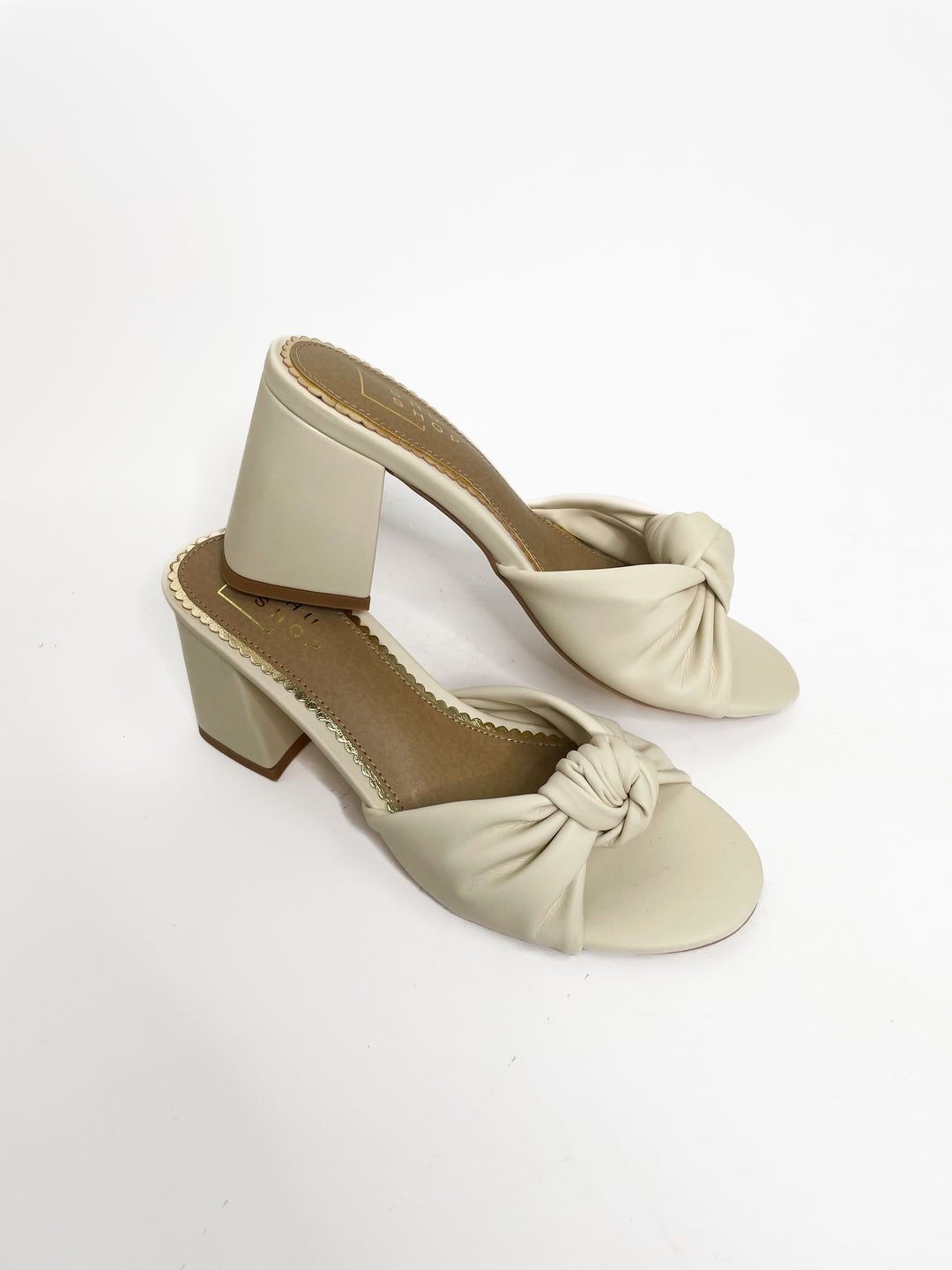Emily Heel Sandal-Bone
