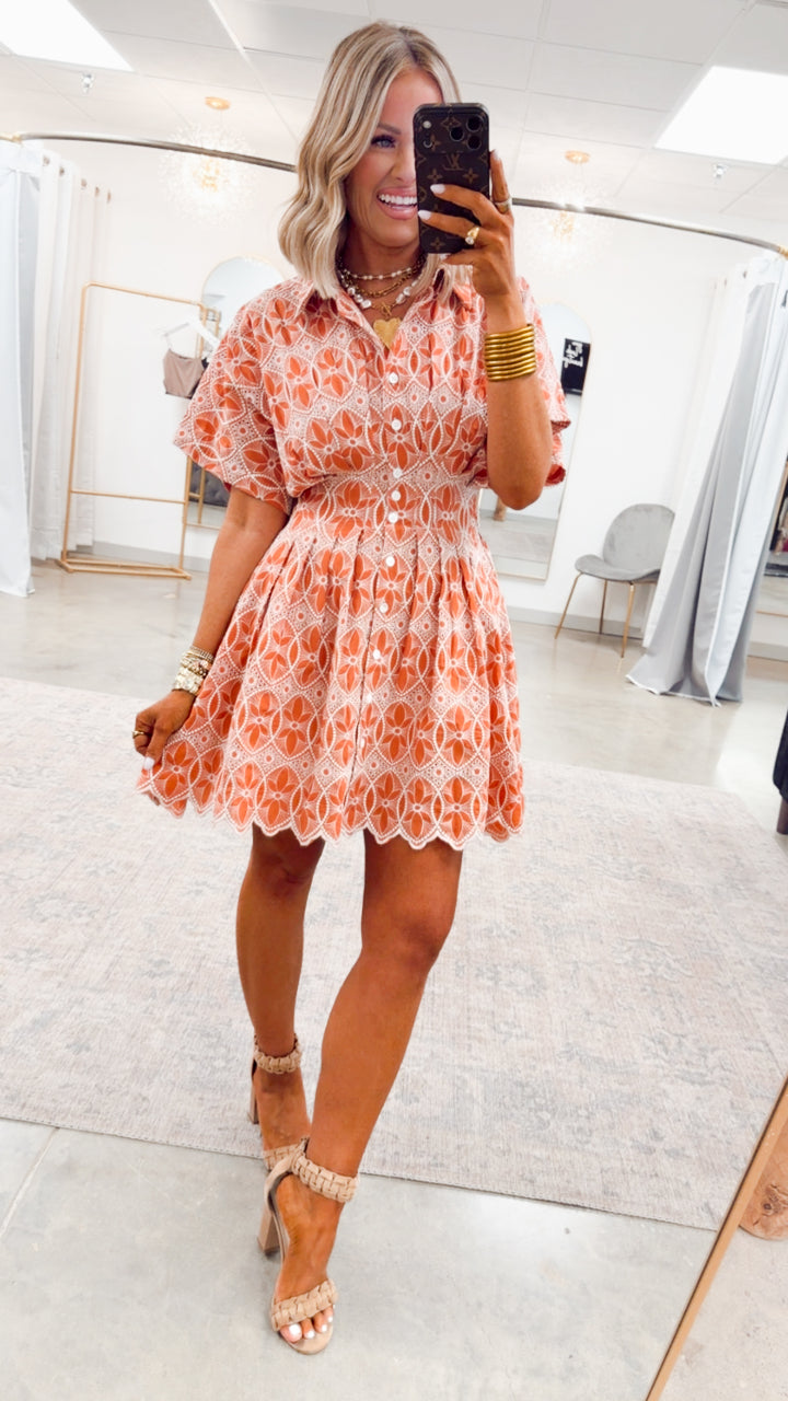 The Meadow Sunset Mini Dress-Clay