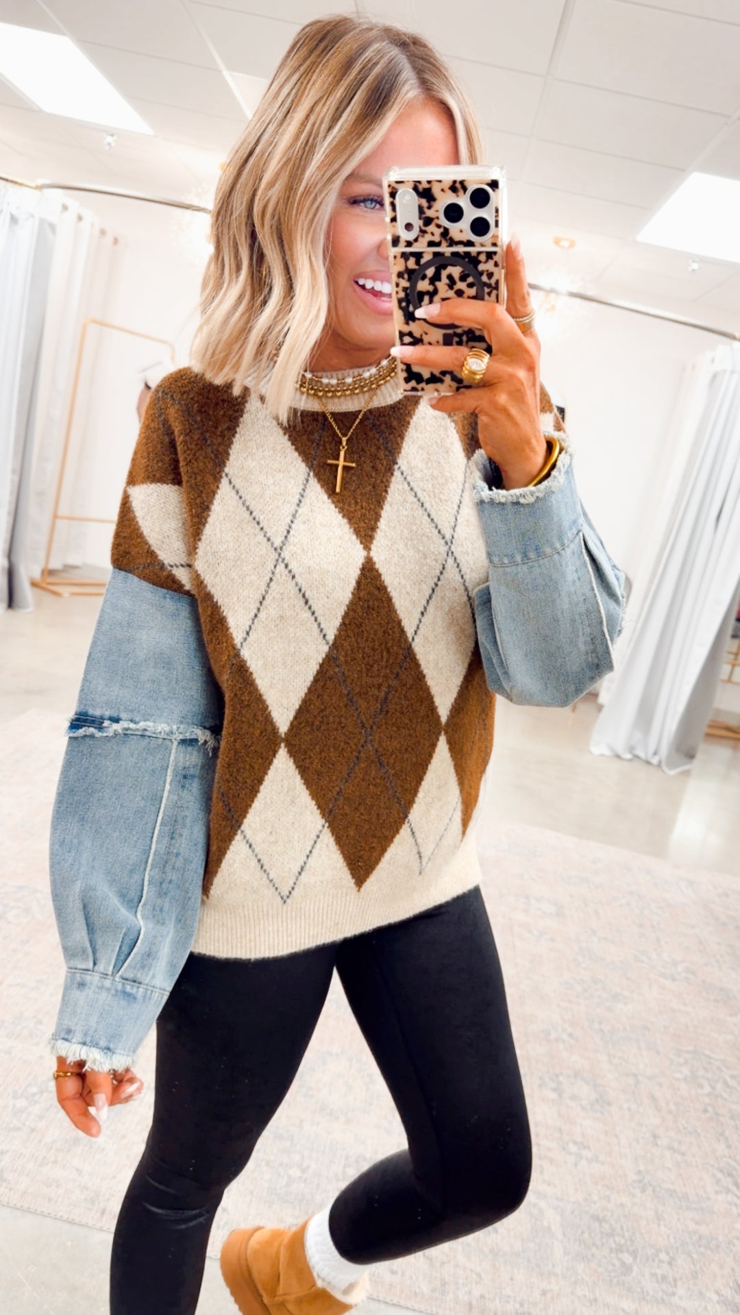 The Brixton Argyle Block Sweater