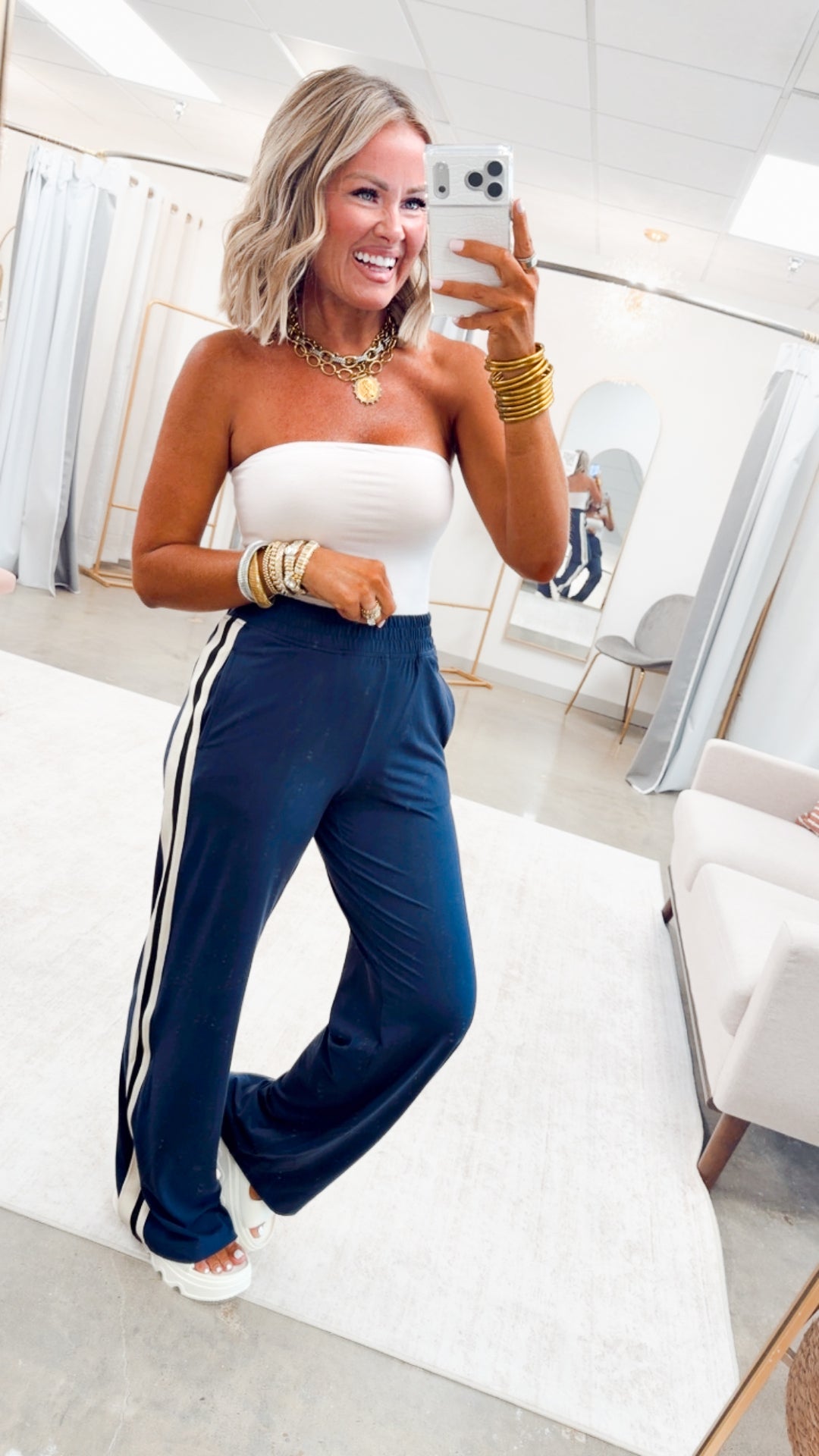 The Cozy Contrast Pant-Navy