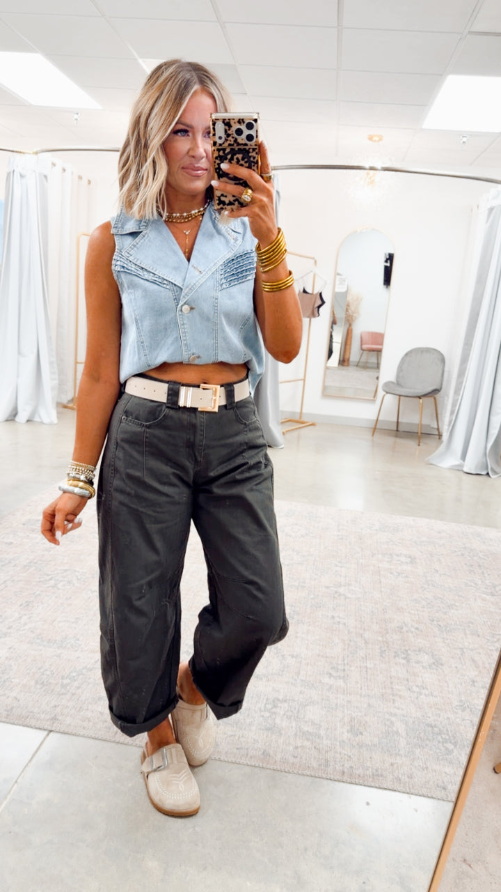 Chic Western Denim Vest
