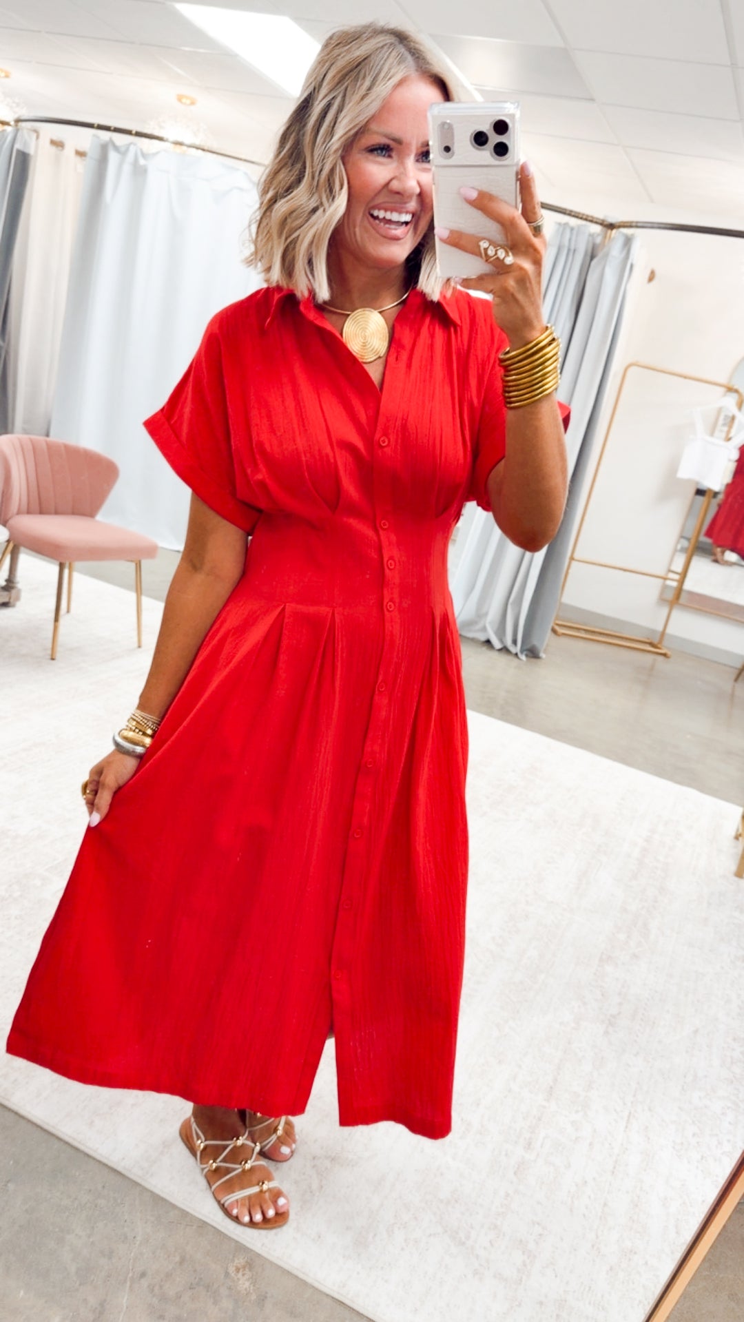 The Sullivan Pleated Shirt Dress