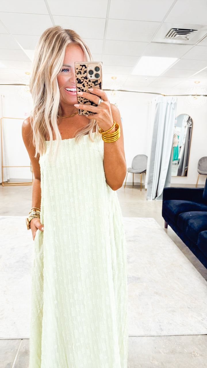 Soleil Texture Maxi Dress-Sage