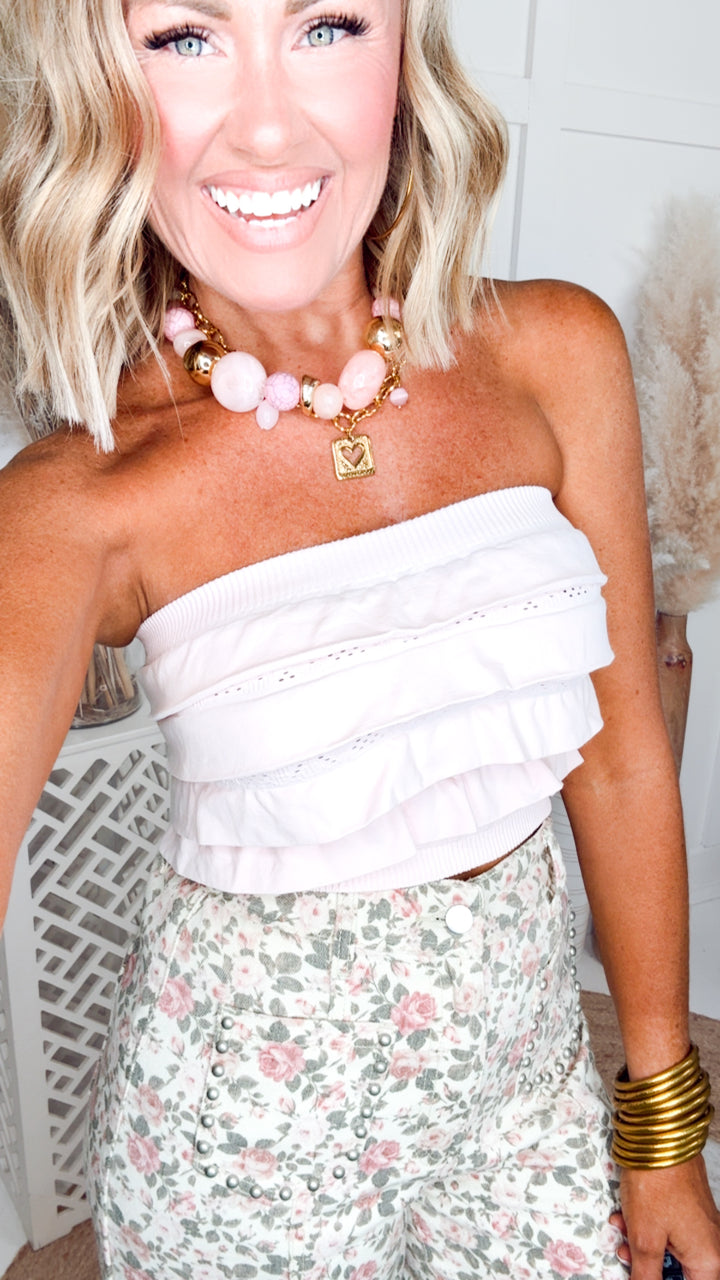 The Presley Stud Wide Leg Pants- Floral