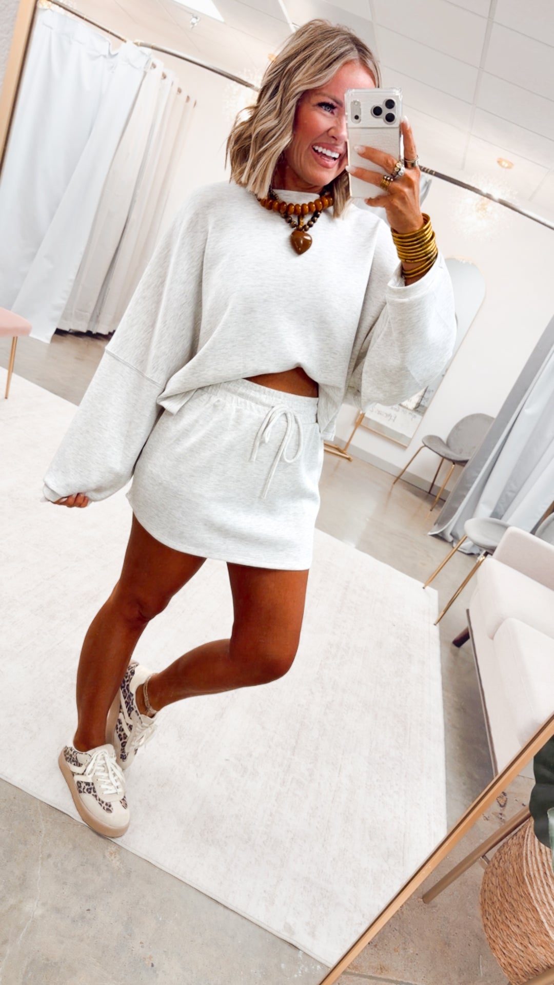 The Day Trip Skort Set-Gray