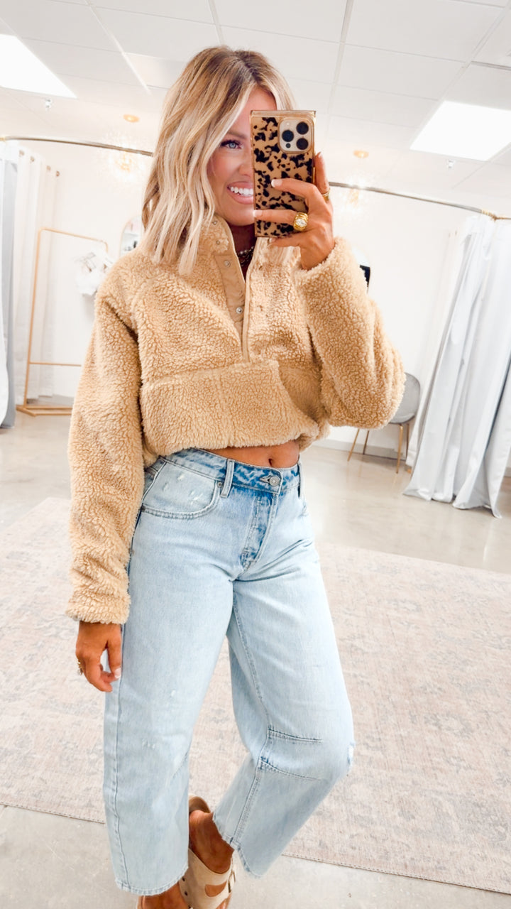 Plush Sherpa Jacket-Beige