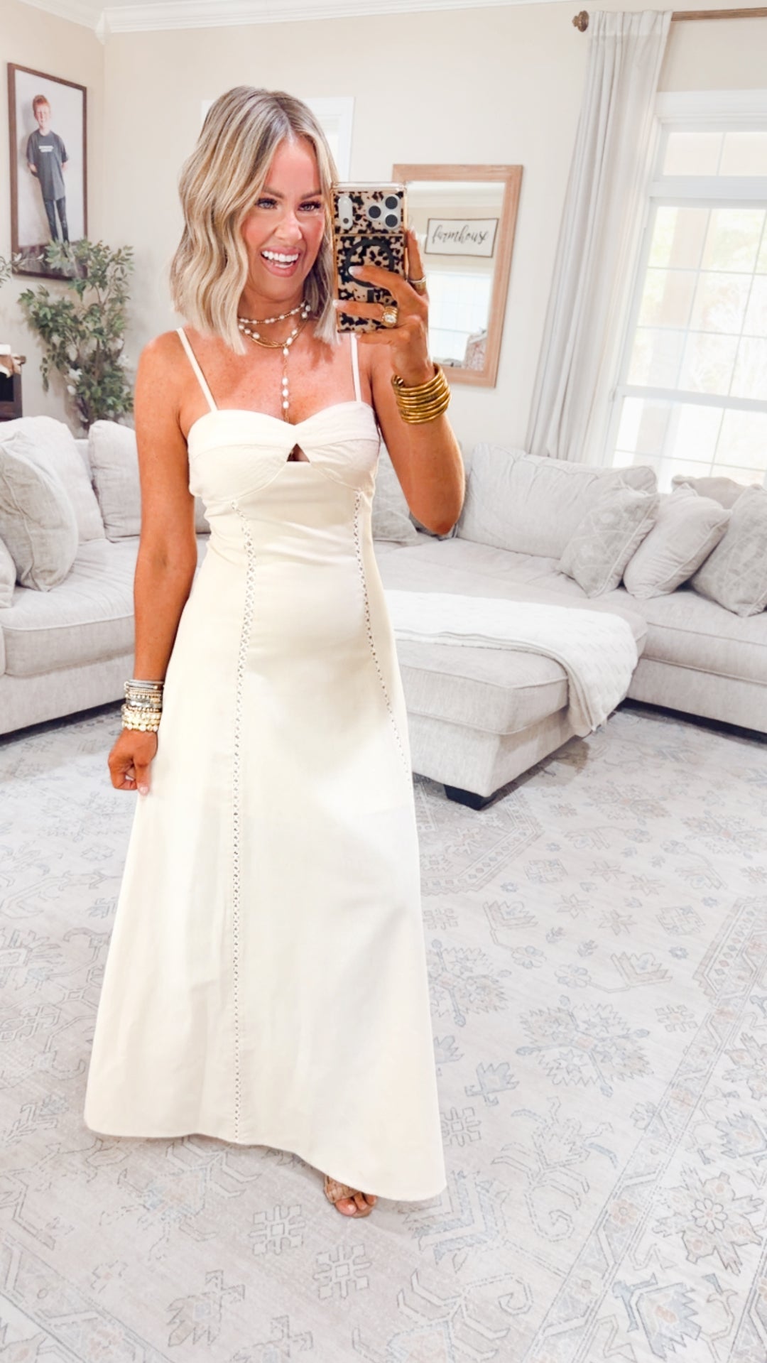 Isla Breeze Maxi Dress-Ecru