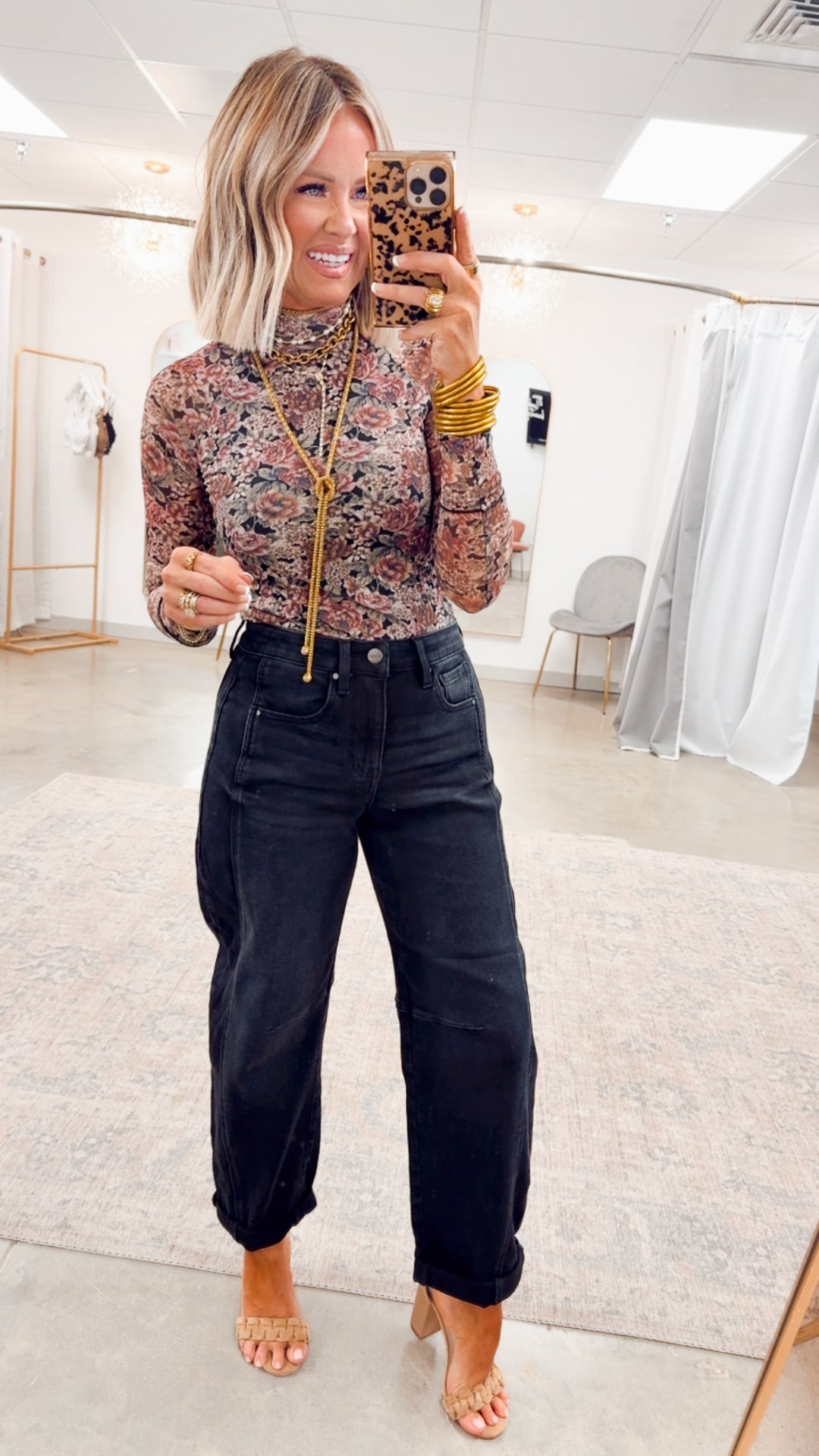 Stetson Barrel Cuffed Jeans-Black