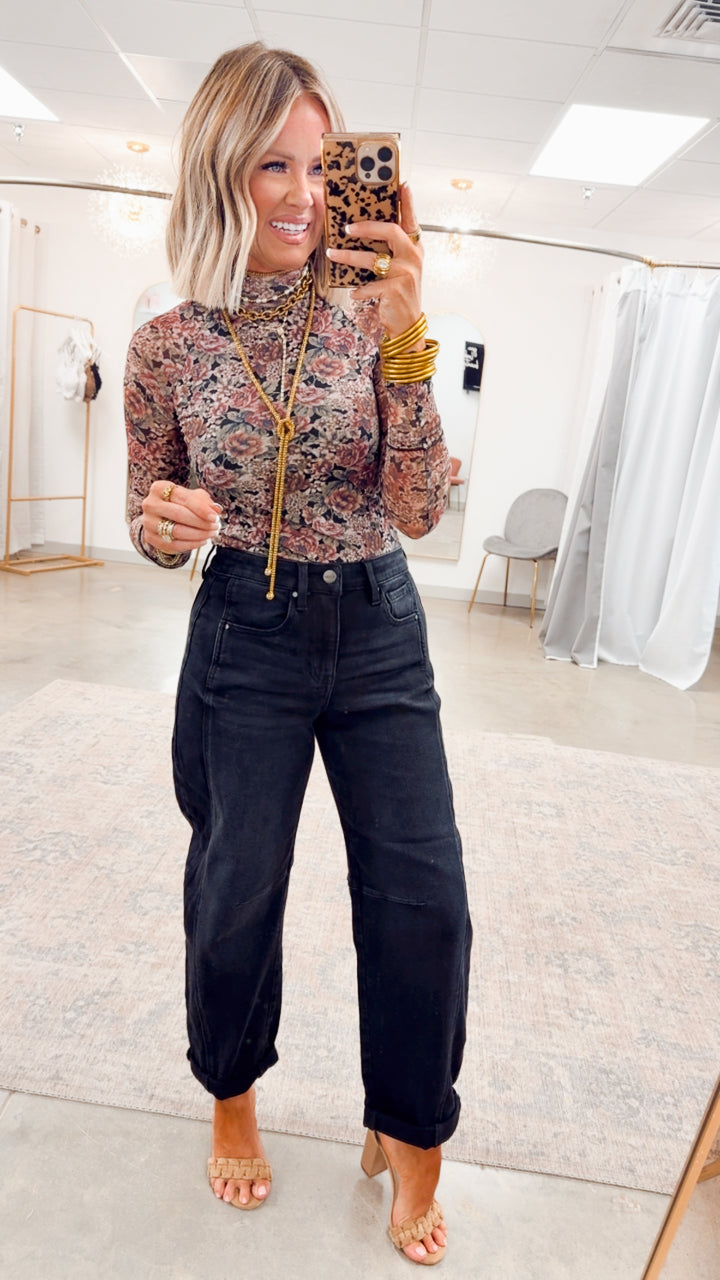 Stetson Barrel Cuffed Jeans-Black