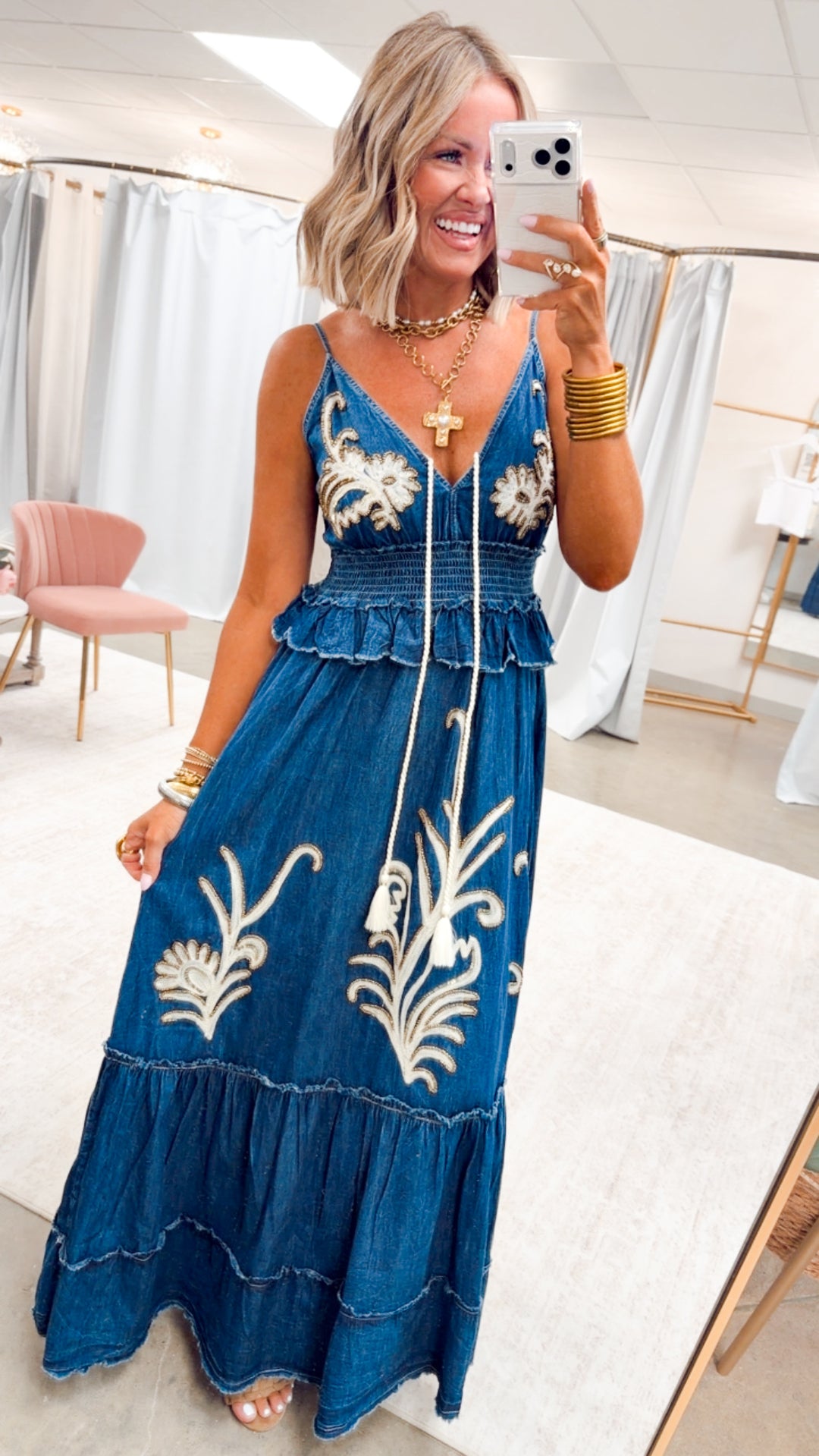 The Denim Reverie Dress-Dark