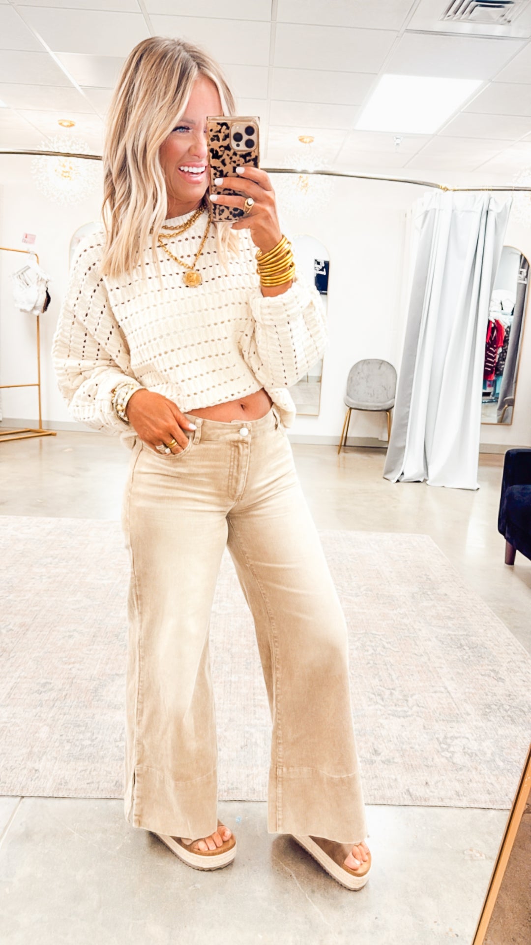 Charlotte Pointelle Sweater-Cream