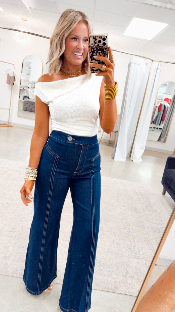 Estelle Scarf Neck Lace Top