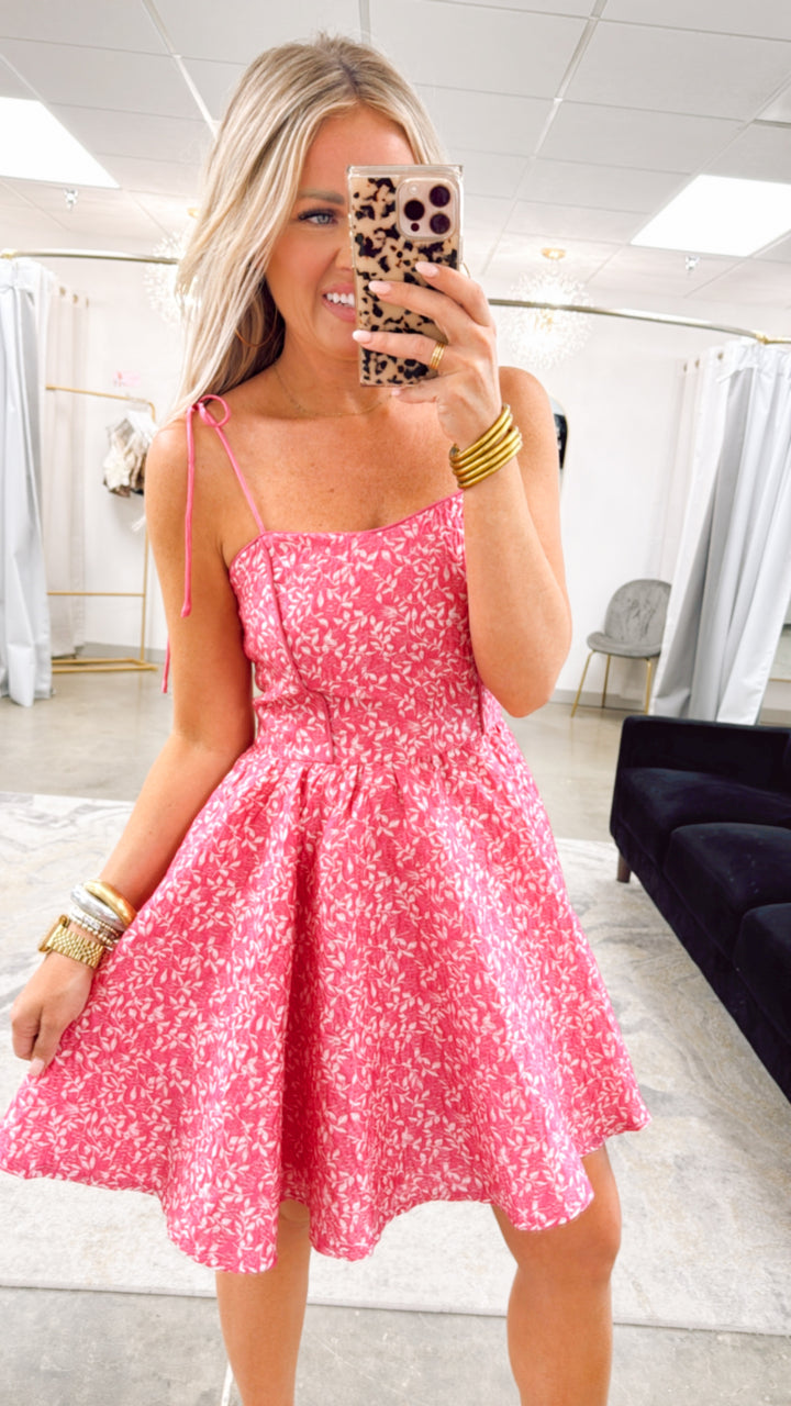 Bella Floral Jacquard Dress