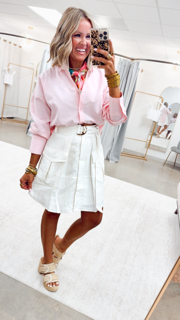 The Berkeley Cargo Skirt-White