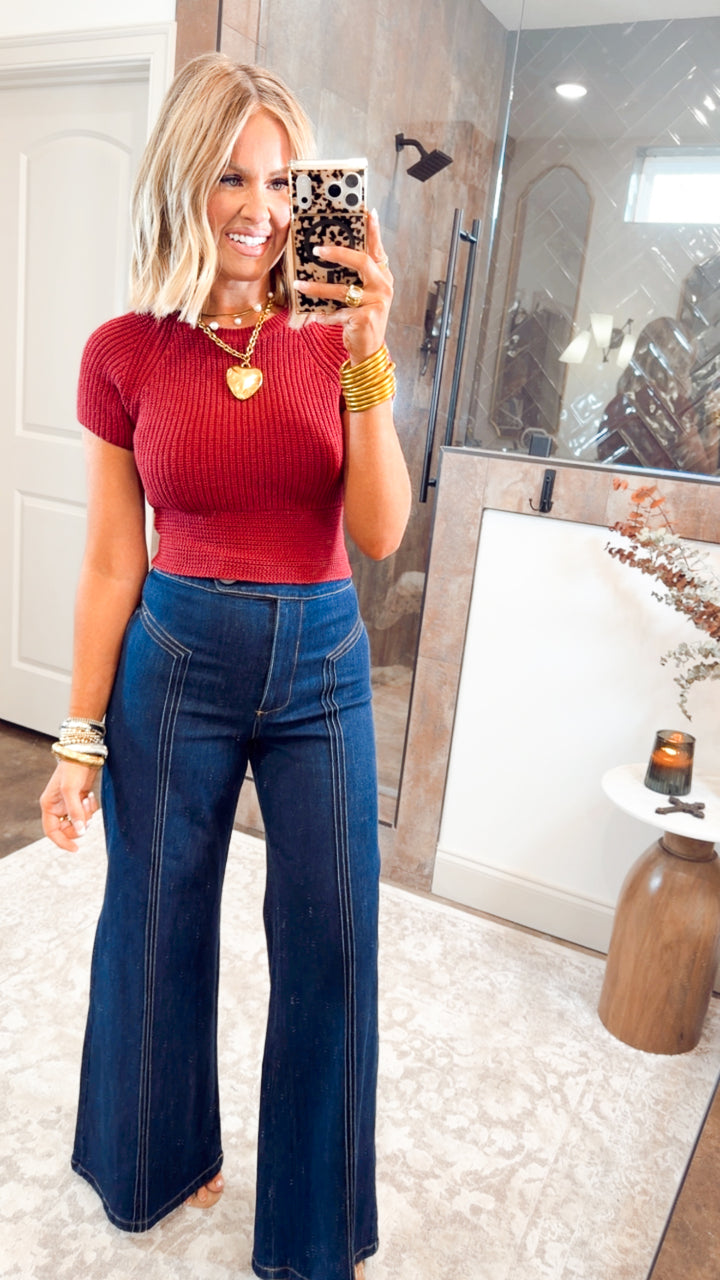 Felicity Tie Top-Ruby