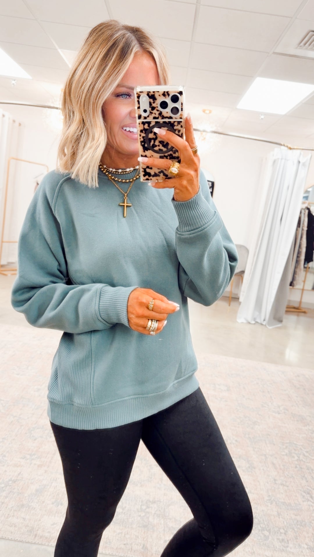 Ash Jade Plush Raglan Sweatshirt