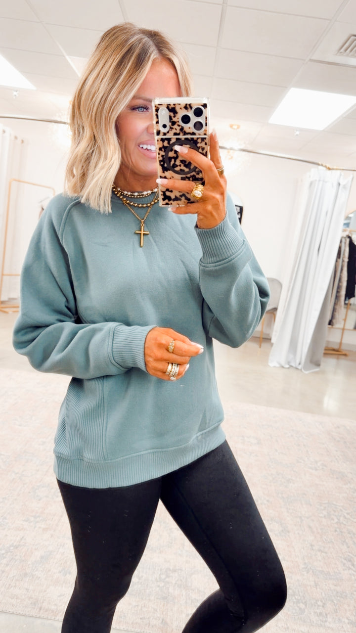 Ash Jade Plush Raglan Sweatshirt
