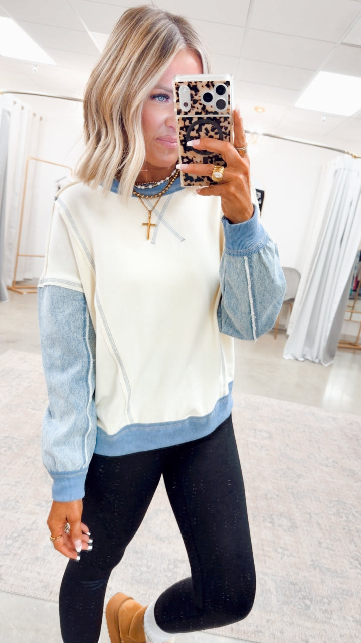 The Collins Contrast Crewneck