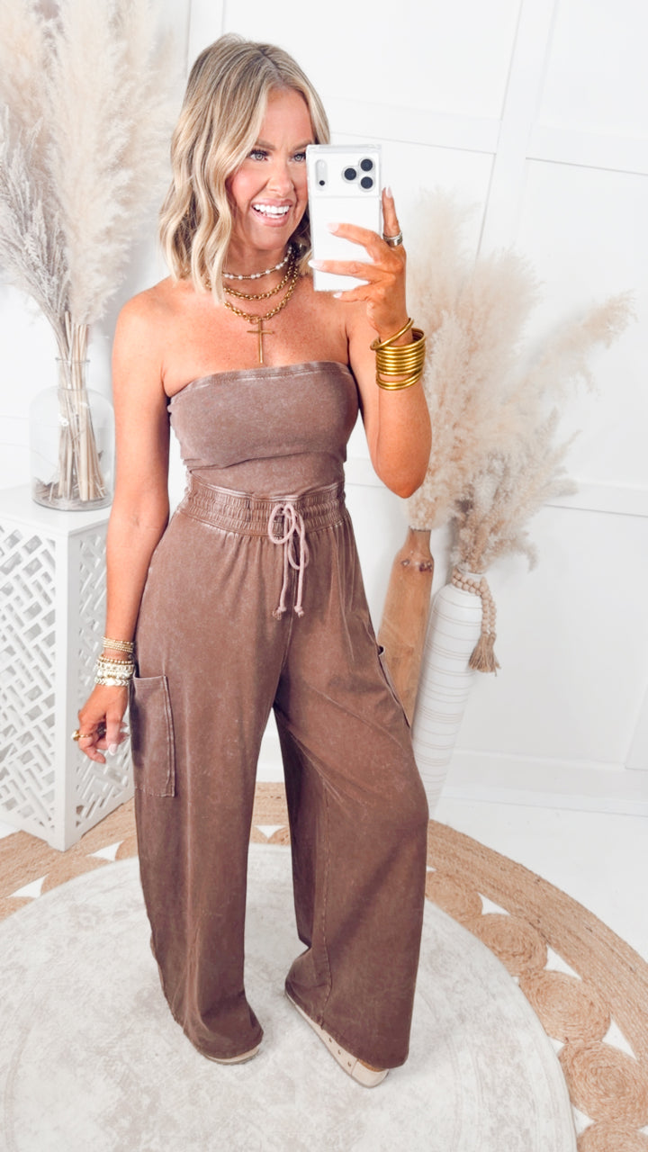 Coastal Ease Jumpsuit-Chocolate