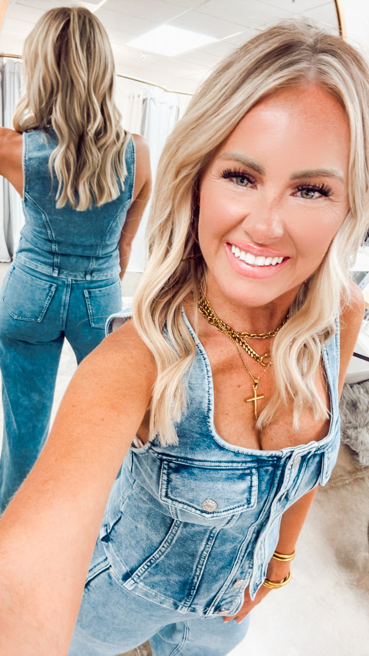 Ridge Denim Vest & Pants Set
