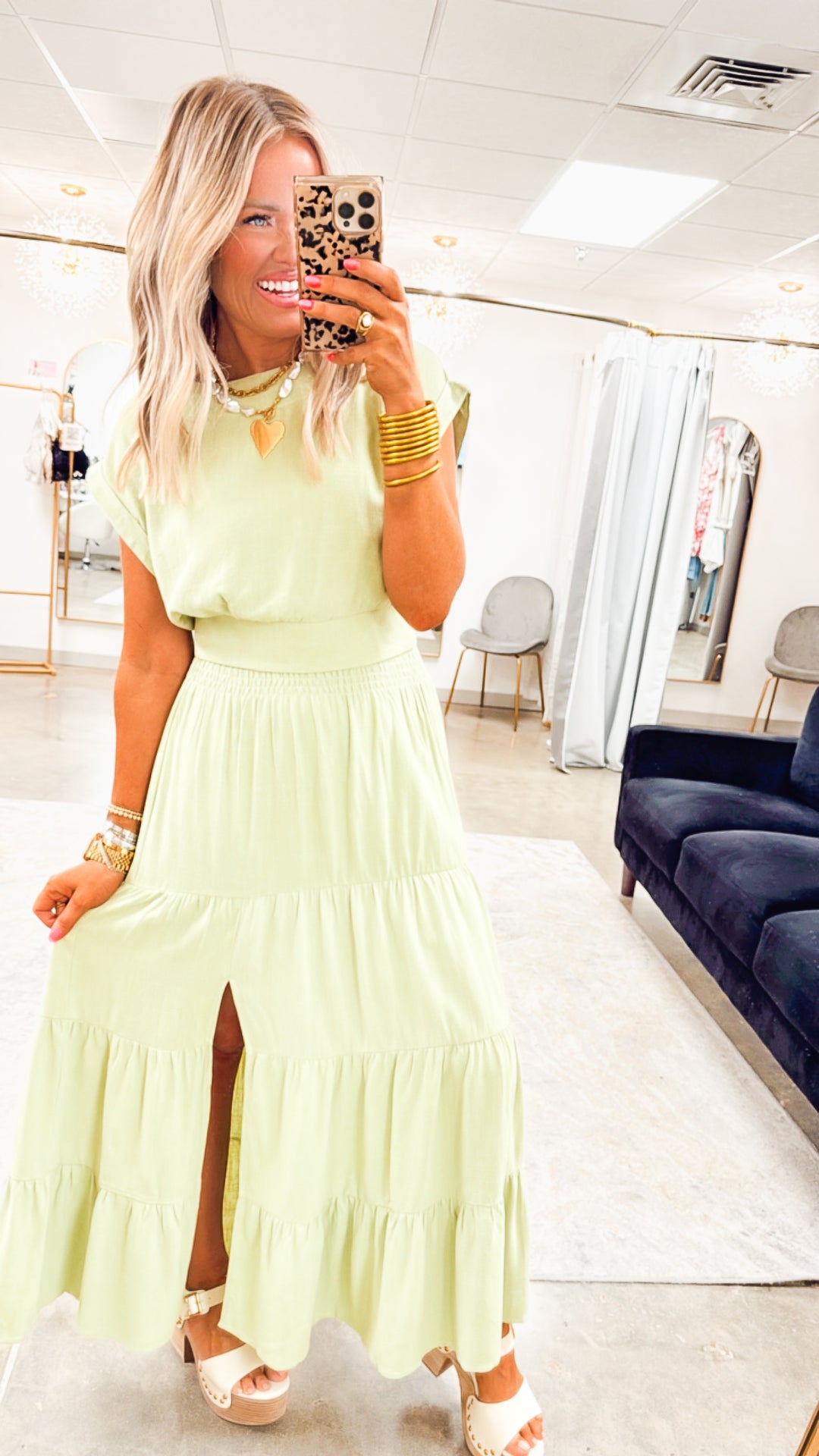 Sun Kissed Skirt Set-Key Lime