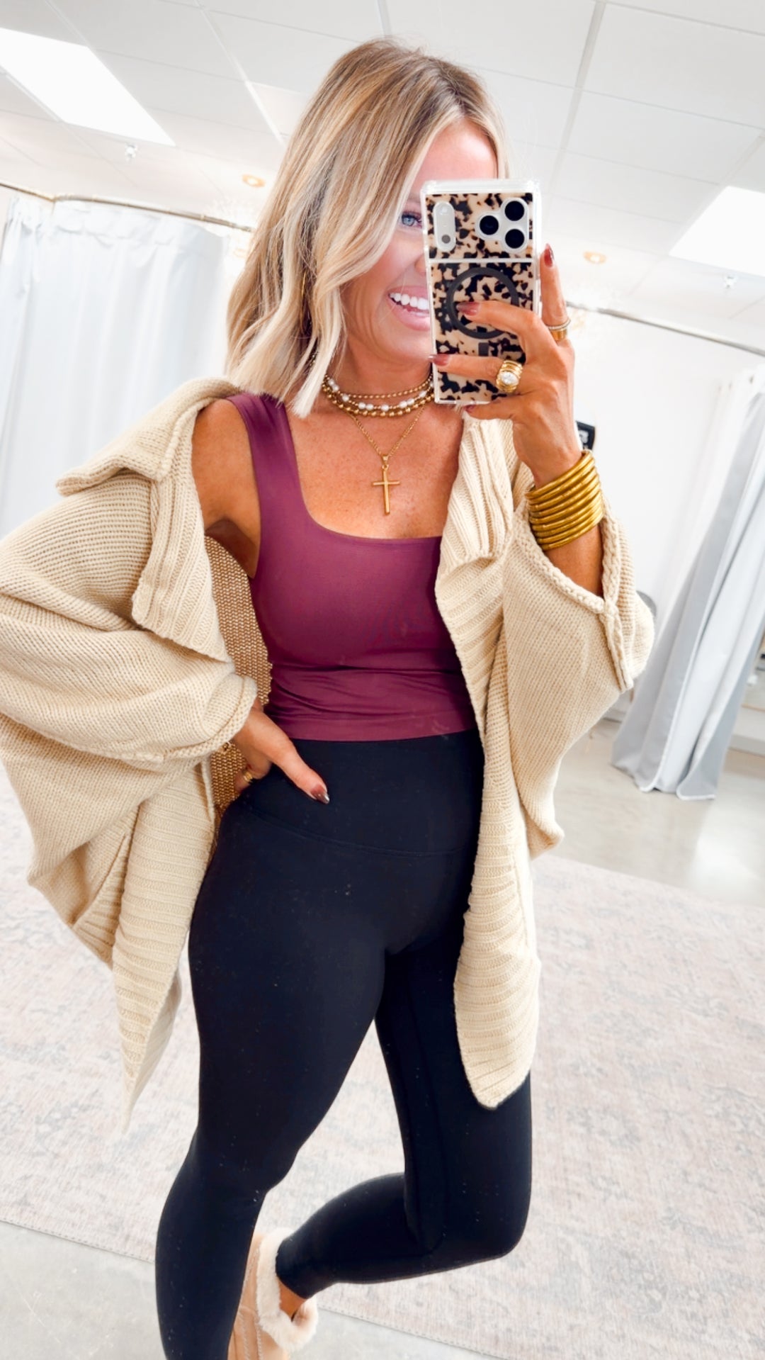 Amelia Drape Cardigan-Cream Beige