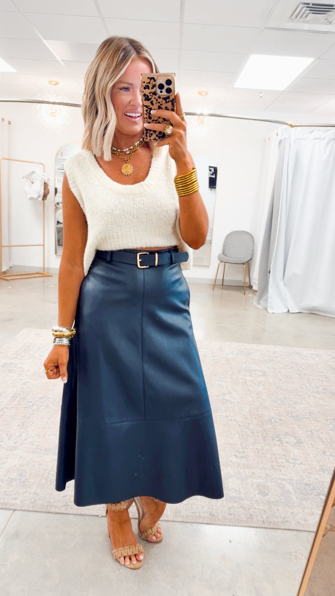 Charlotte Rae Midi Skirt-Midnight