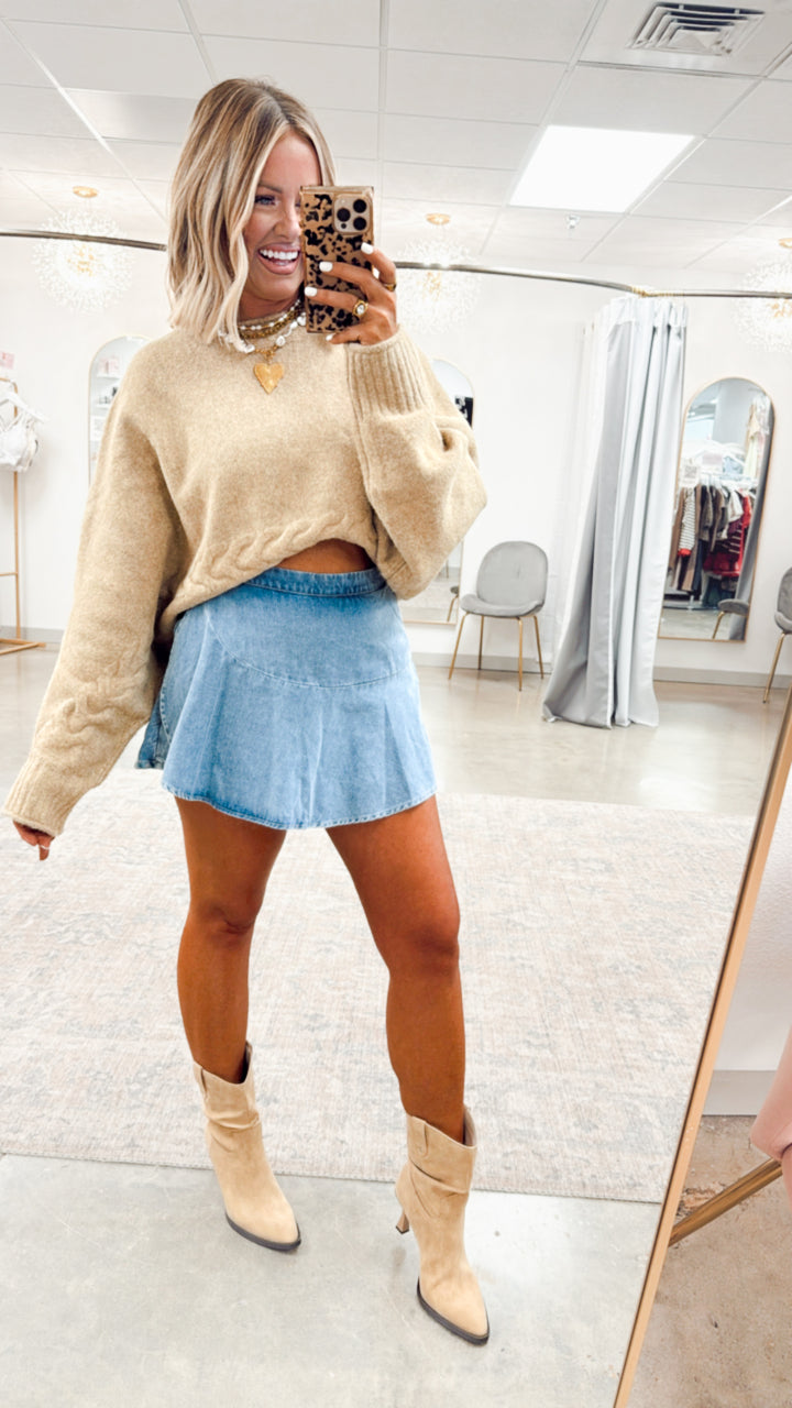 Vale Cropped Sweater Top