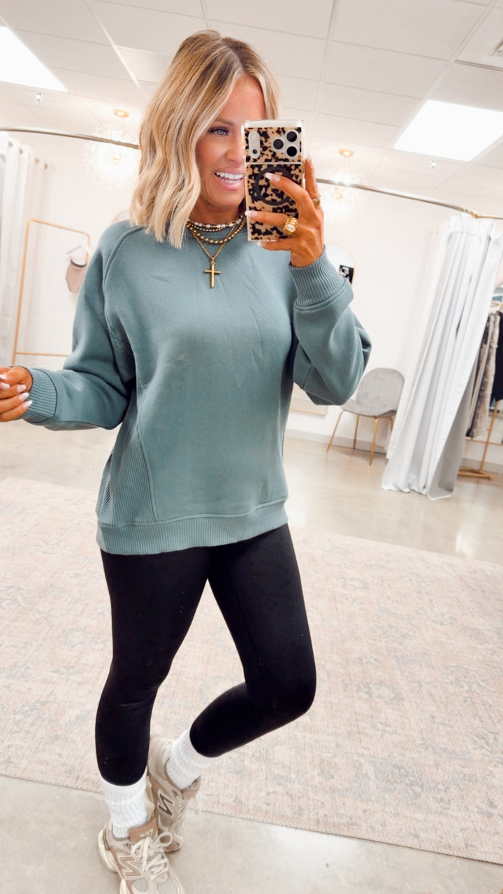 Ash Jade Plush Raglan Sweatshirt