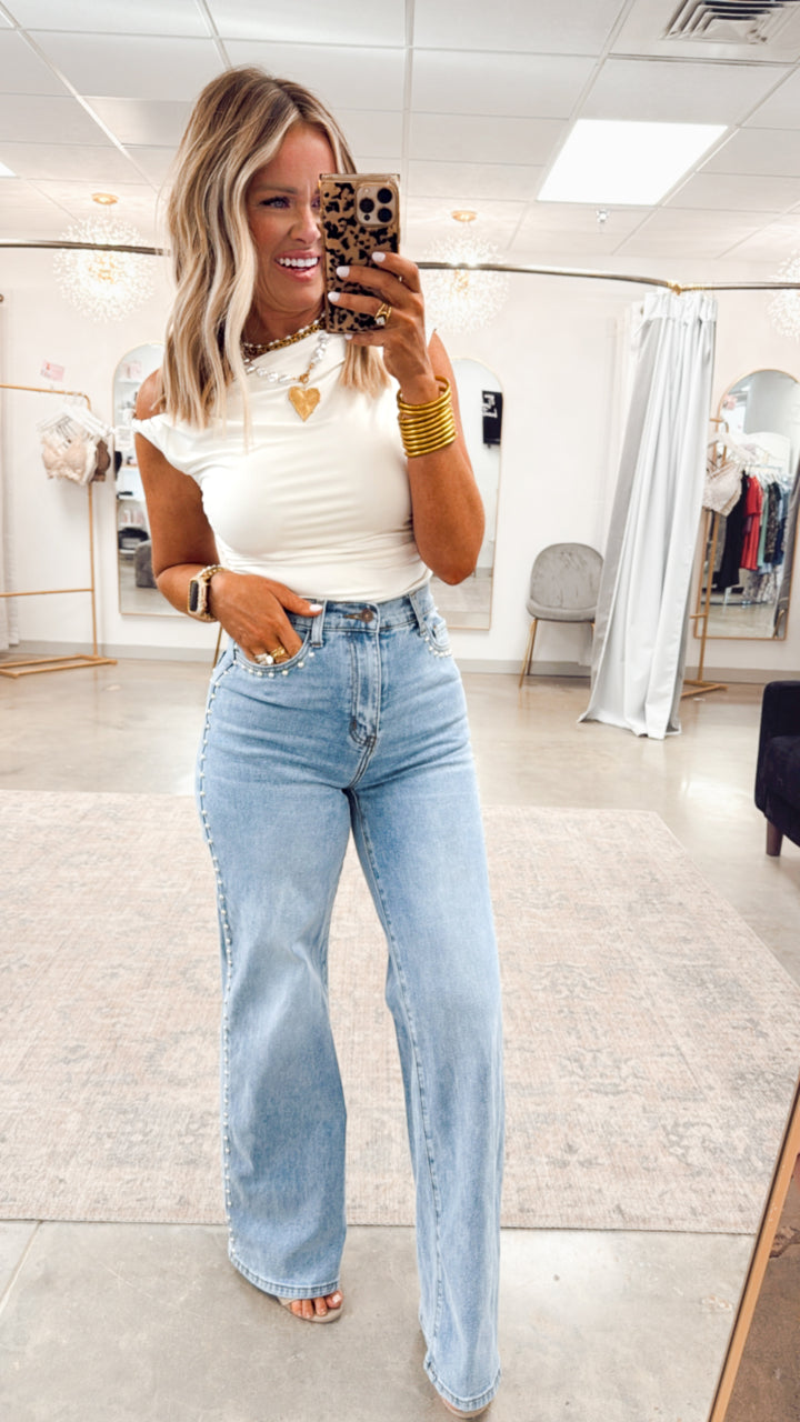 Claire Off Shoulder Top-Ivory