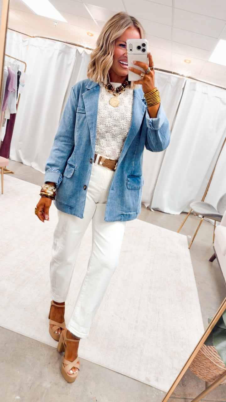 The Aria Floral Crochet Top-Cream