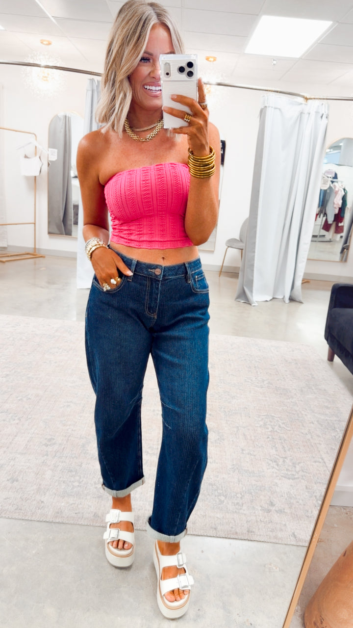 Soft Soleil Tube Top-Aloha Fuchsia