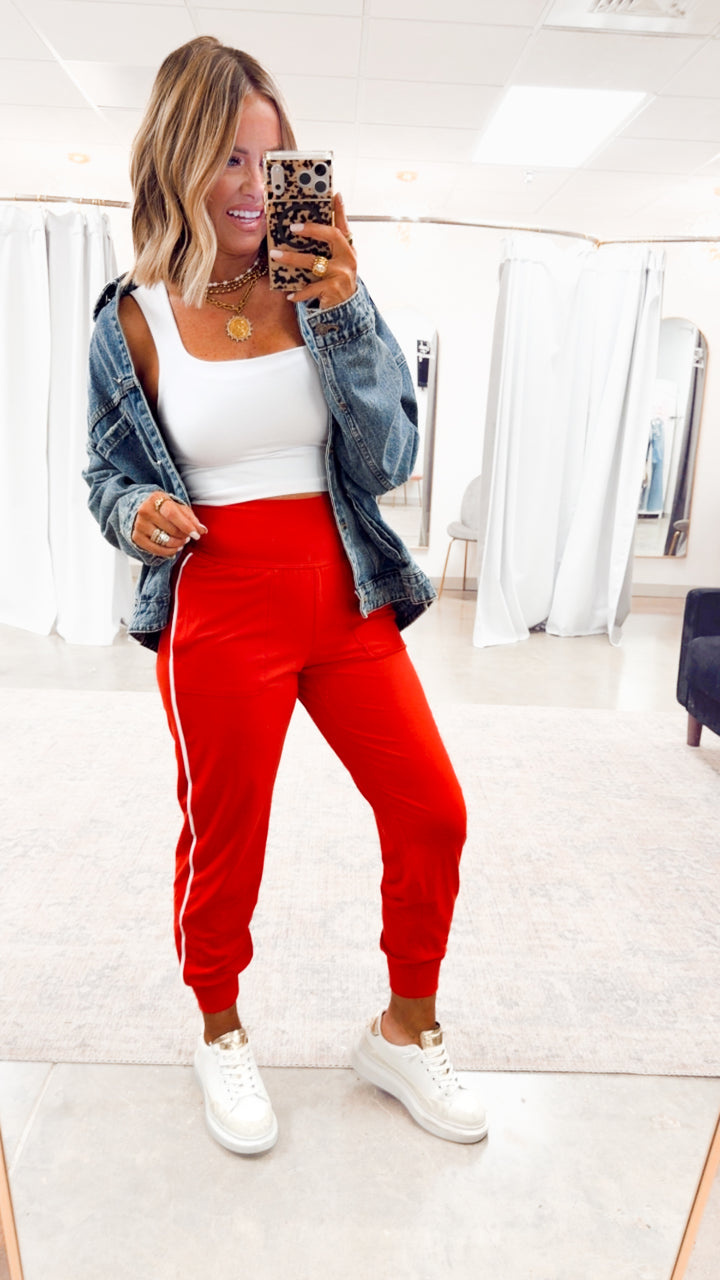 The Butter Flex Joggers-Red