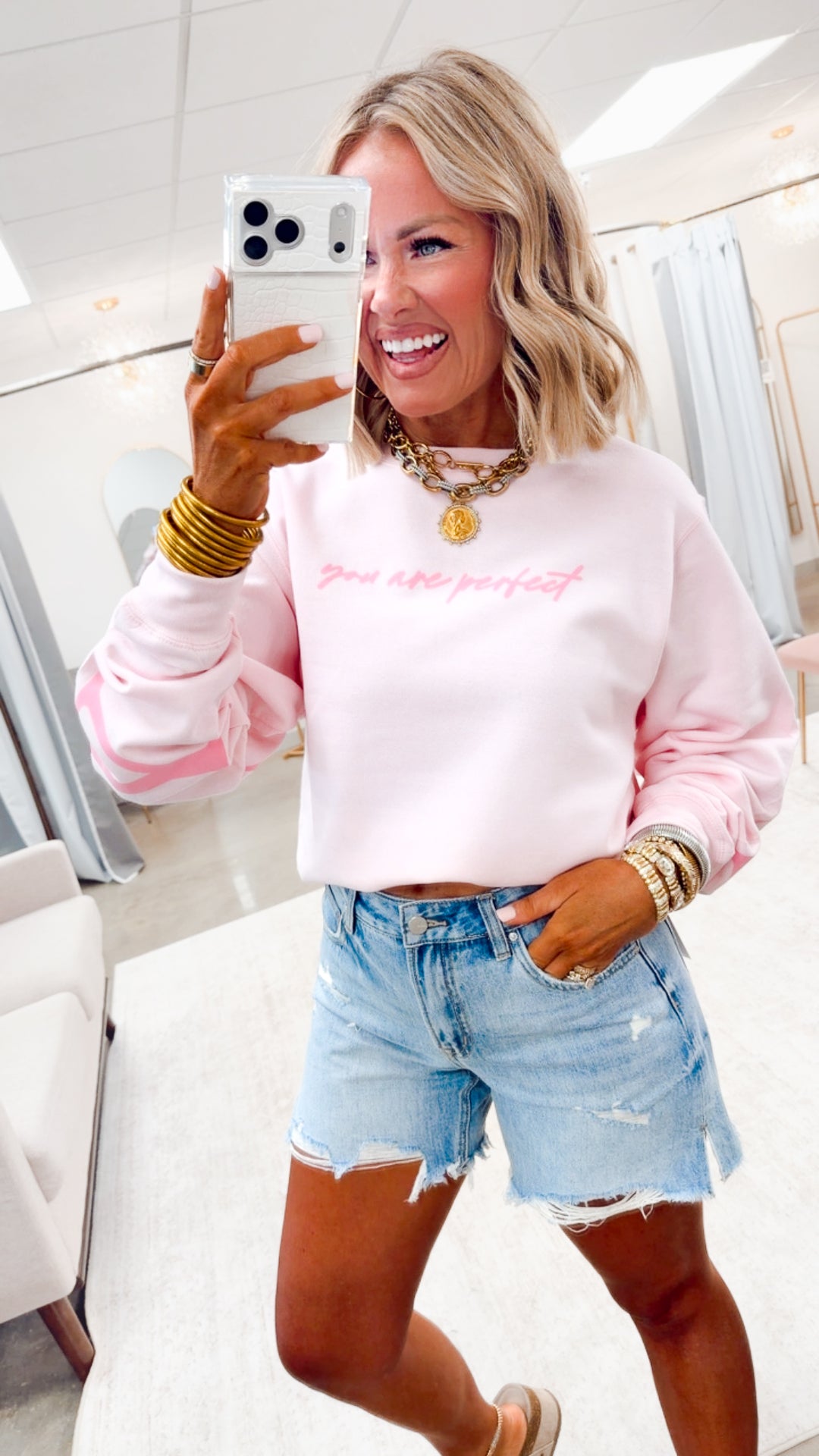 Worthy Light Pink Sweatshirt