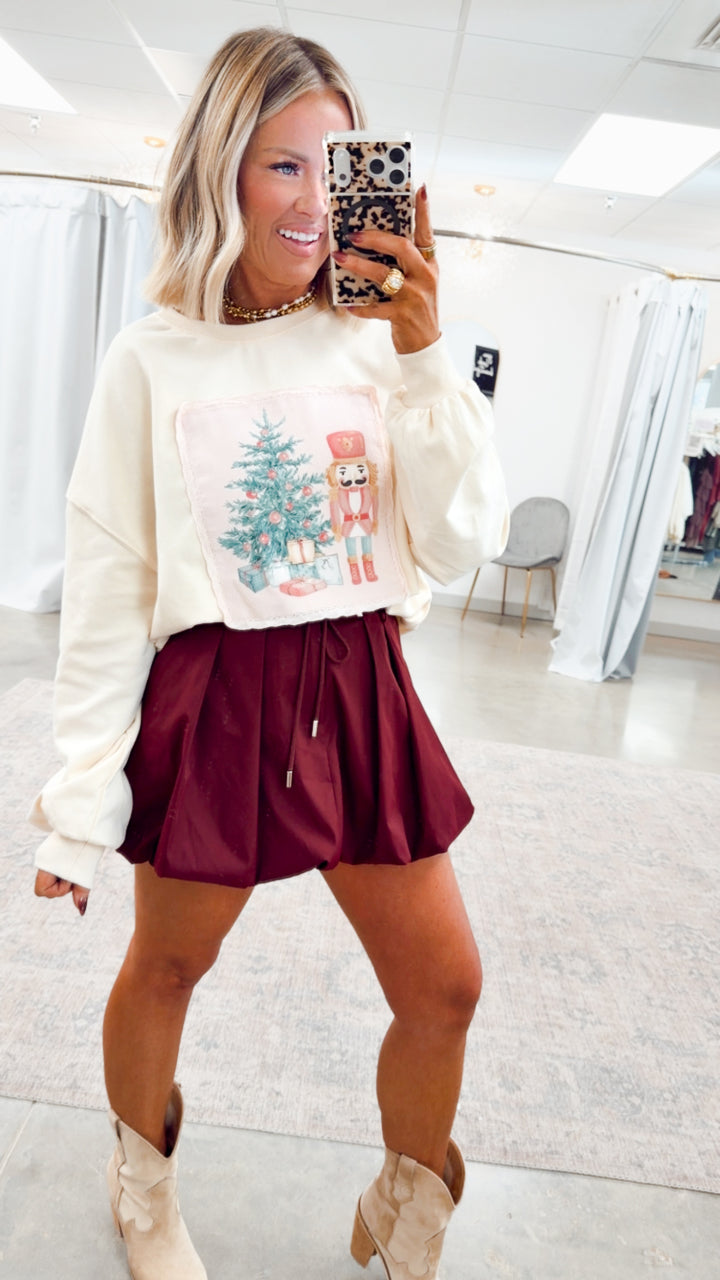 Corduroy Patch Christmas Sweatshirt