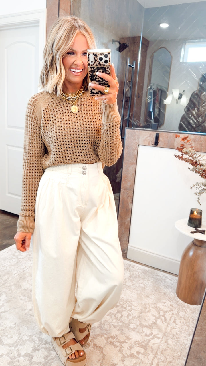 Ledger Crew Neck Sweater-Taupe