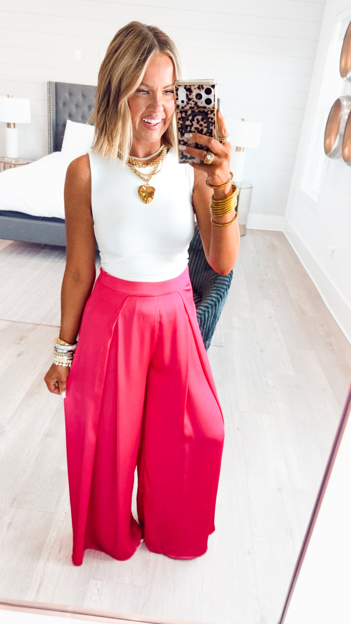 The Gia Satin Wide-Leg Pants