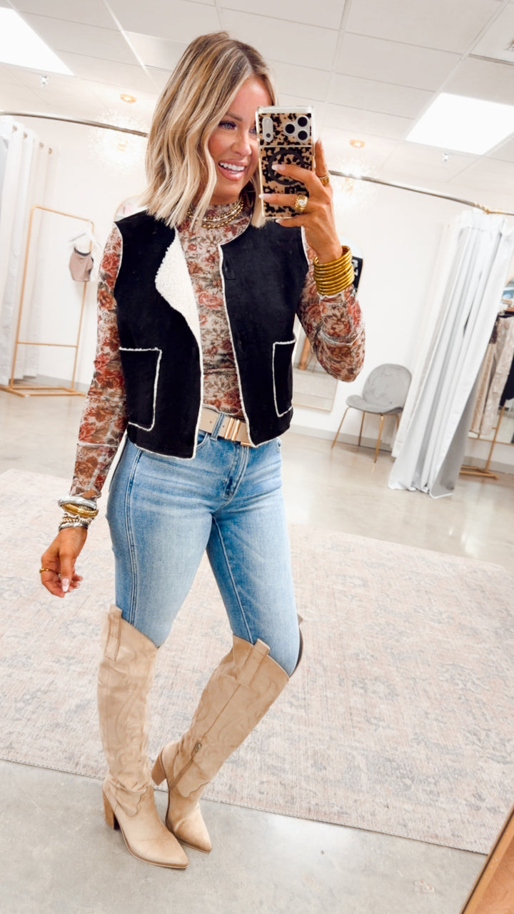 Dreamy Plush Vest-Black