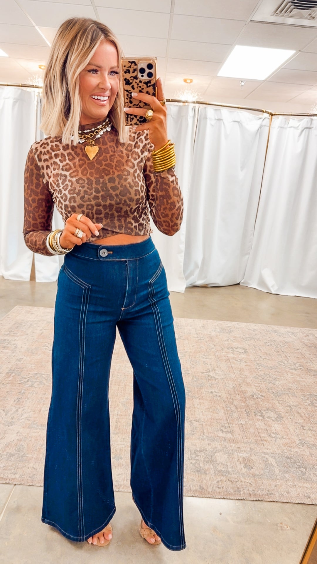 Chic Leopard Mesh Top